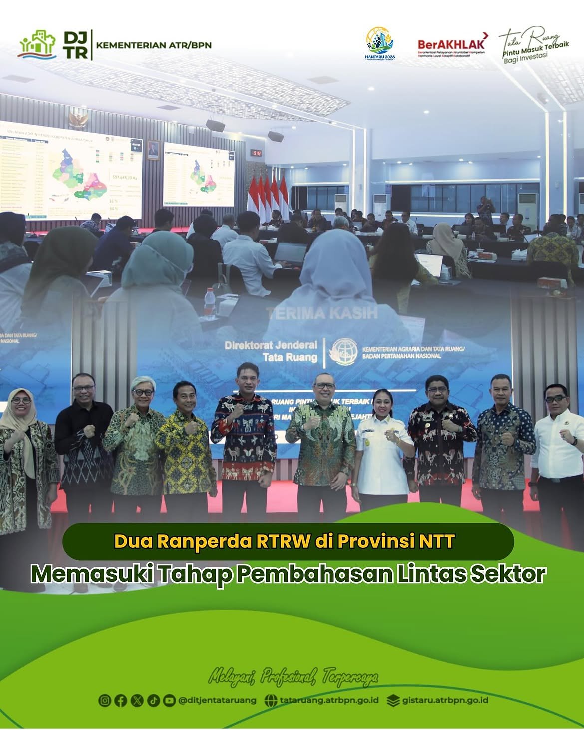 Direktorat Jenderal Tata Ruang Kementerian ATR/BPN melalui Direktorat Bina Perencanaan Tata Ruang Daerah Wilayah II menggelar Rapat Koordinasi Lintas Sektor dalam rangka pembahasan muatan persetujuan substansi untuk 2 (dua) Rencana Tata Ruang di Provinsi Nusa Tenggara Timur (NTT)