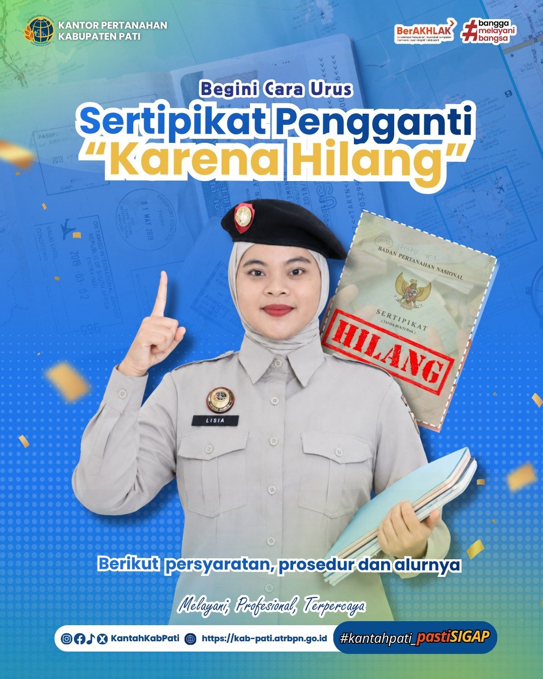 Halo#SobATRBPN, yang perlu kamu ketahui jika satu dokumen hilang, risiko bisa panjang, karena sertipikat tanah bukan sekadar kertas, ini adalah bukti hak milikmu.