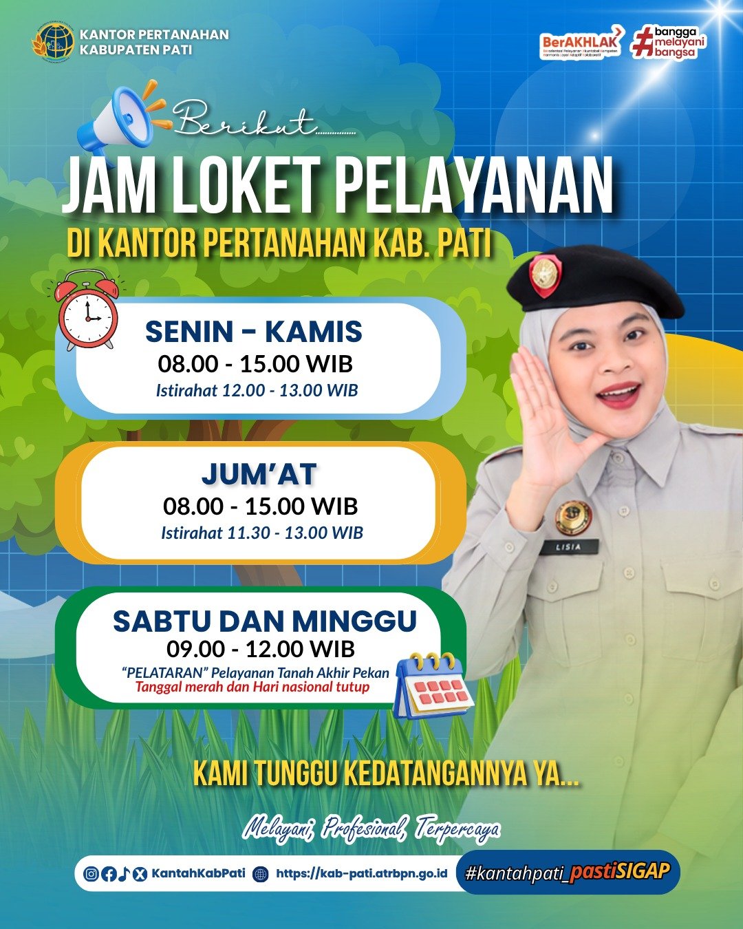 📢 Mau ke Kantah Pati? Catat Jam Layanannya, ya! ⏰💙