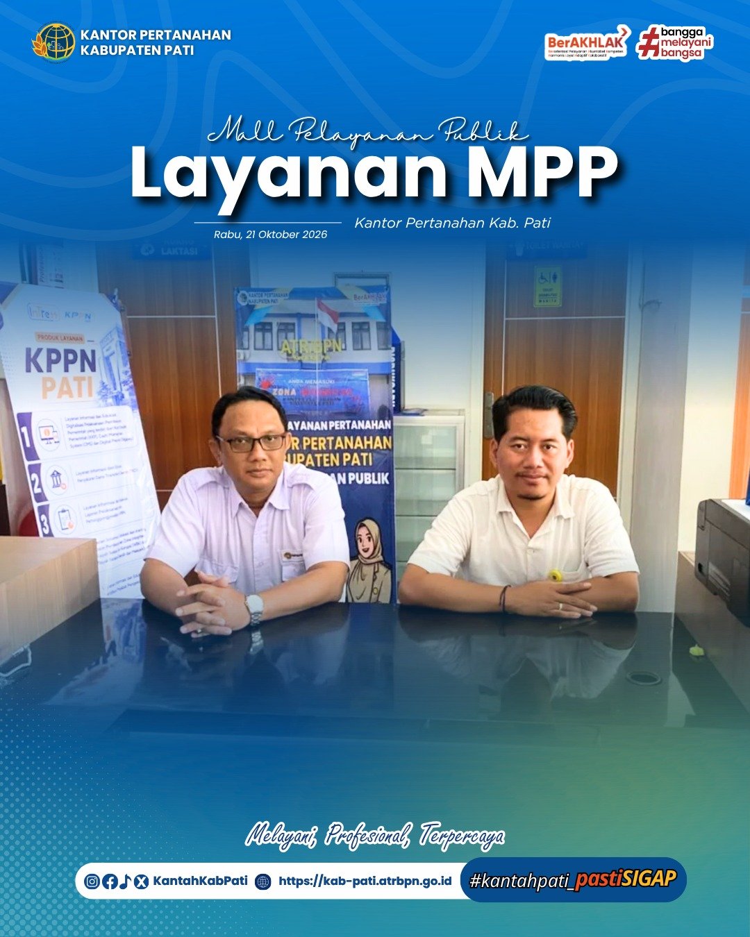 Kantor Pertanahan Kabupaten Pati terus berkomitmen meningkatkan kualitas pelayanan kepada masyarakat melalui penyediaan layanan pertanahan di Loket Mall Pelayanan Publik (MPP) Kabupaten Pati