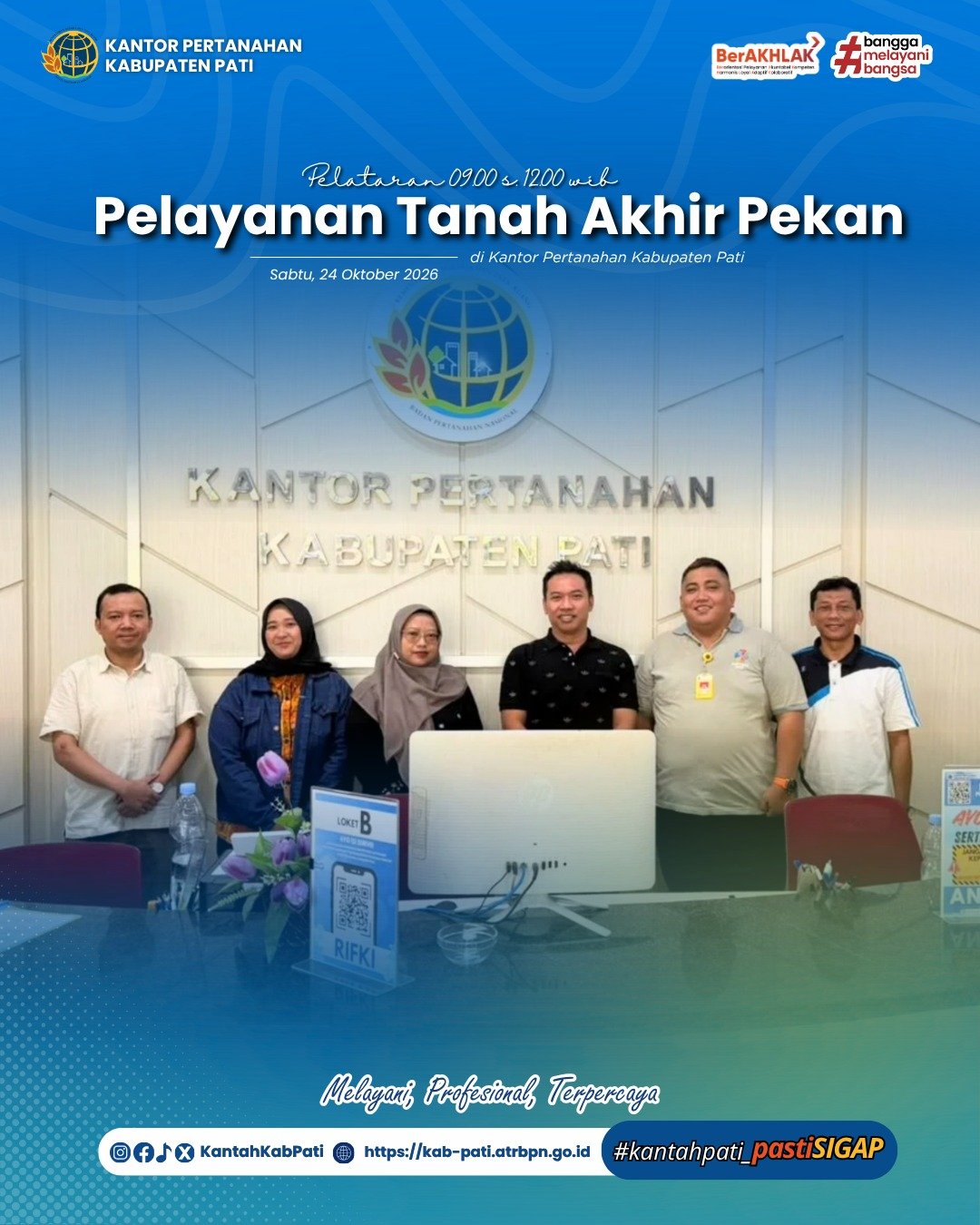 Kantor Pertanahan Kabupaten Pati kembali menghadirkan inovasi pelayanan publik melalui program PELATARAN (Pelayanan Pertanahan Akhir Pekan) sebagai upaya memberikan kemudahan kepada masyarakat dalam mengakses layanan pertanahan di luar hari kerja