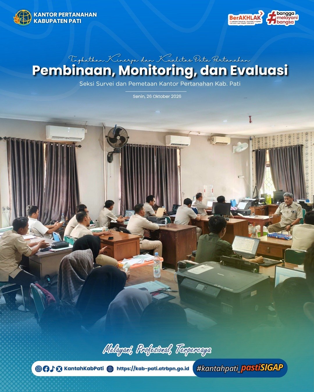Tingkatkan Kinerja dan Kualitas Data Pertanahan, Seksi Survei dan Pemetaan Kantor Pertanahan Kabupaten Pati Gelar Pembinaan, Monitoring, dan Evaluasi